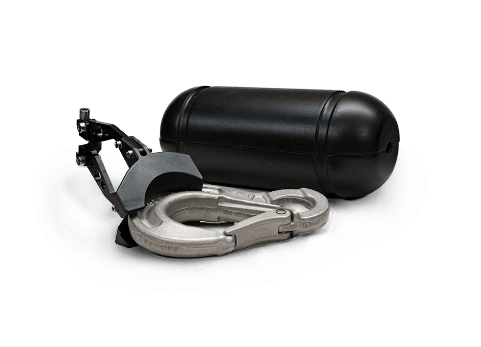 Retrieval Hook Standalone Full Image. Revolution ROV add-on image with white background. (carabiner)