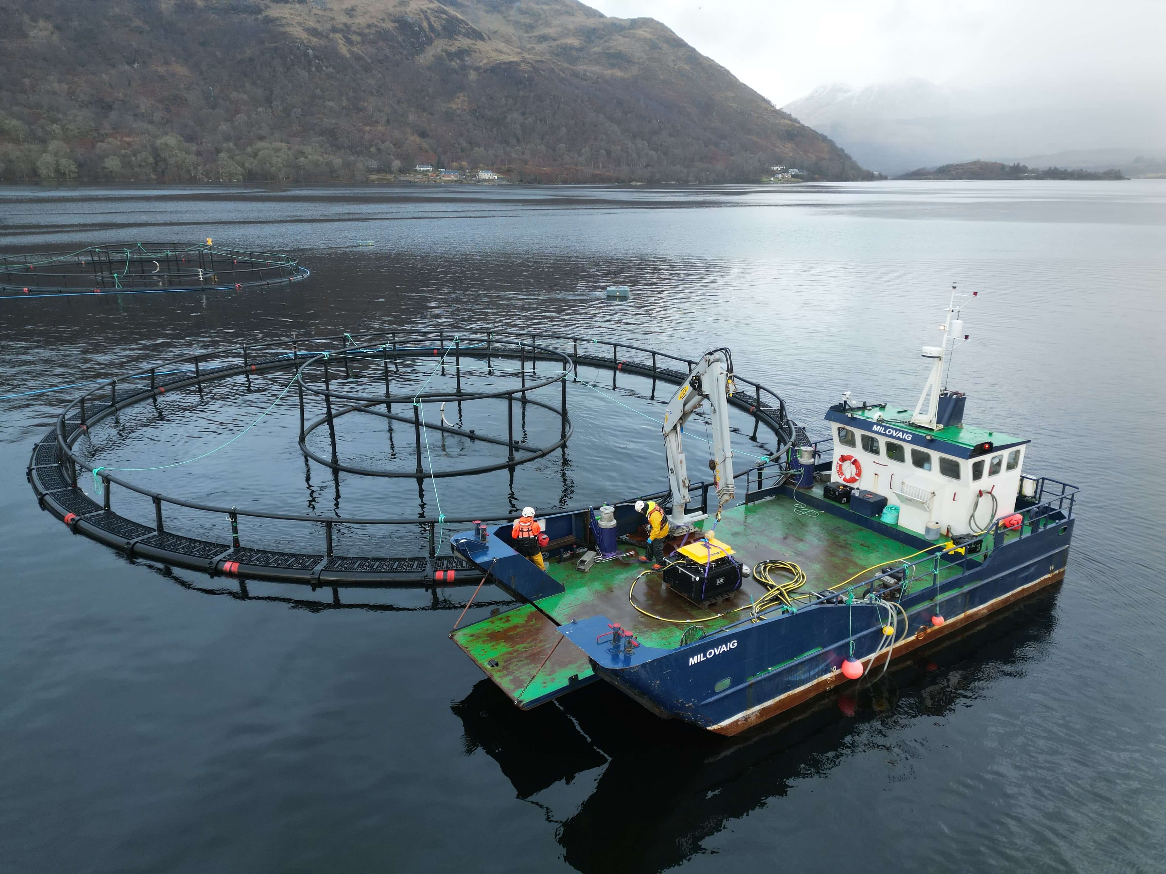 UCO Boat aquaculture fish farm, Foover, Deep Trekker PIVOT