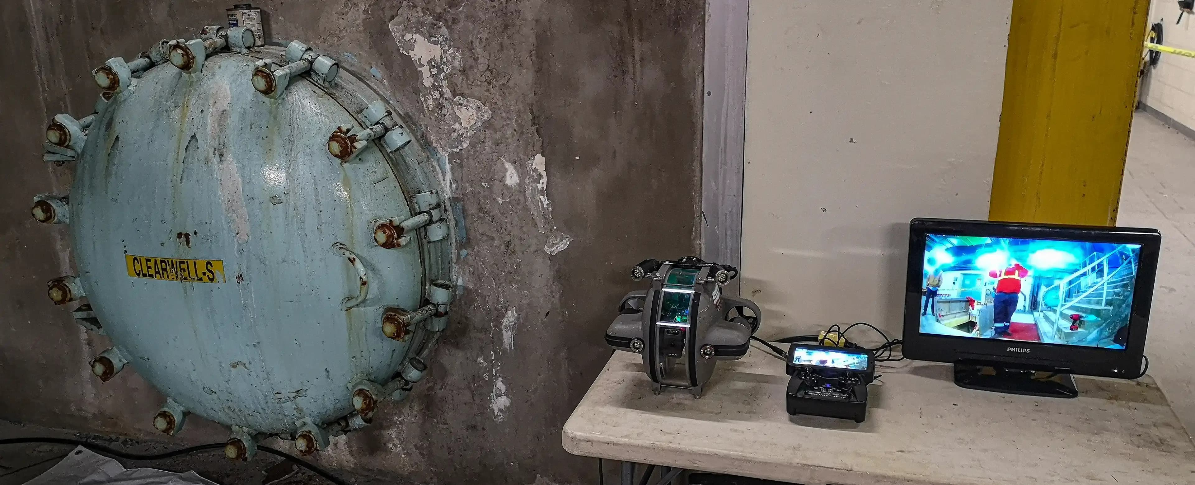 Water tank inspection, underwater rov, submersible robot